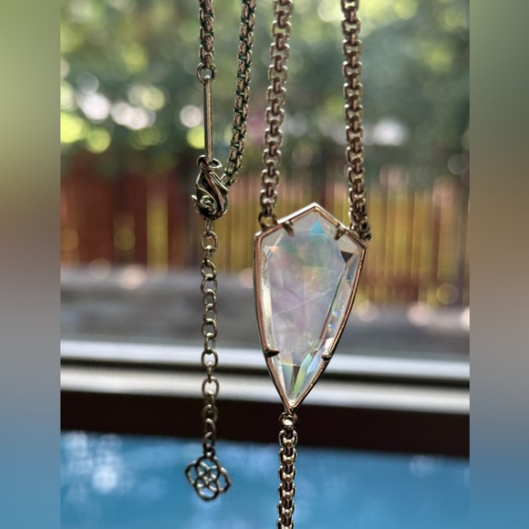 Kendra Scott Charlotte 14k Gold Plated Ivory Mother of Pearl Drop Necklace - Picture 6 of 12